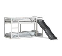 Lit superposé avec toboggan/échelle blanc 90x190 cm pin massif, lit mezzanine, lit superposé pour enfants, lit superposé double