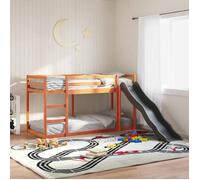 vidaXL Lit superposé avec toboggan et échelle marron cire 75x190cm pin, lit mezzanine, lit superposé pour enfants, lit 3284250