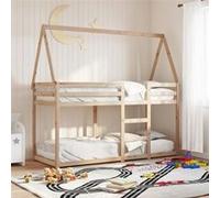 vidaXL Lit superposé sans matelas en bois de pin massif 75x190 cm Marron