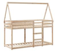 vidaXL Lit superposé avec Toit 90x190 cm Bois Massif de pin, lit, Cadre de lit, lit Mezzanine, Meuble de Chambre, sommier, Cadre de lit superposé