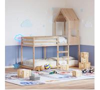 vidaXL Lit superposé avec toit 90x190 cm bois massif de pin, lit, cadre de lit, lit mezzanine, meuble de chambre, sommier, 3282005