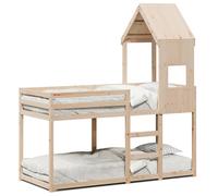 vidaXL Lit superposé avec toit 90x190 cm bois massif de pin Marron