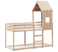 vidaXL Lit superposé avec Toit 90x200 cm Bois de pin Massif, lit, Cadre de lit, lit Mezzanine, Meuble de Chambre, sommier, Cadre de lit superposé