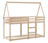 vidaXL Lit superposé avec Toit 90x200 cm Bois de pin Massif, lit, Cadre de lit, lit Mezzanine, Meuble de Chambre, sommier, Cadre de lit superposé