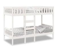 vidaXL Lit superposé Blanc 75x190 cm Bois de pin massif