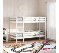 vidaXL Lit superposé 3284225 Mezzanine Blanc 75x190 cm Bois de pin massif
