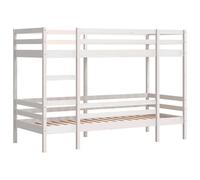 vidaXL Lit superposé 3284225 Mezzanine Blanc 75x190 cm Bois de pin massif