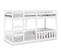 vidaXL Lit superposé Blanc 80x200 cm Bois de pin massif Blanc