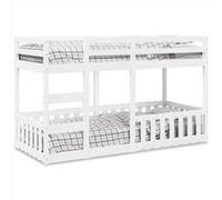 vidaXL Lit superposé 80 x 200 cm Bois de pin massif Blanc
