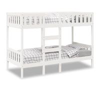 vidaXL Lit superposé Blanc 80x200 cm Bois de pin Massif, Cadre de lit superposé Bas, Meubles de Chambre à Coucher, Cadre de lit superposé avec marches