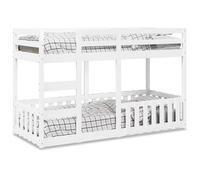 vidaXL Lit superposé 3308593 – Blanc 90x190 cm, pin massif, cadre bas