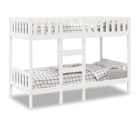 vidaXL Lit superposé 90x190 cm - Bois de pin massif, blanc, cadre bas avec marches