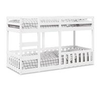 vidaXL Lit superposé 90x200 cm Bois de pin massif Blanc