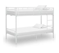 vidaXL Lit superposé Blanc Métal 90x200 cm