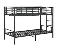 Vidaxl Lit Superposé Noir Métal 90x200 Cm