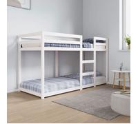 vidaXL Lit Superposé Cadre de Lit Sommier à Lattes Lit pour Enfants Meuble de Chambre à Coucher Intérieur Blanc 75x190 cm 821660