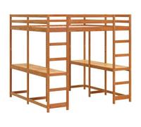 vidaXL Lit superposé et Bureau et échelle 160x200cm Bois de pin Massif, lit intermédiaire, lit Mezzanine avec échelle, lit Mezzanine pour Adolescent