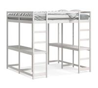vidaXL Lit superposé et Bureau et échelle 160x200cm Bois de pin Massif, lit intermédiaire, lit Mezzanine avec échelle, lit Mezzanine pour Adolescent