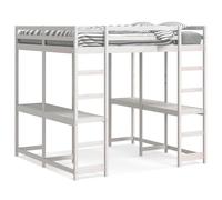 Vidaxl Lit Superposé Et Bureau Et Échelle 160x200cm Bois De Pin Massif Multicolore