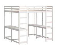 vidaXL Lit superposé et Bureau et échelle 180x200cm Bois de pin Massif
