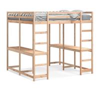 Vidaxl Lit Superposé Et Bureau Et Échelle 180x200cm Bois De Pin Massif Multicolore