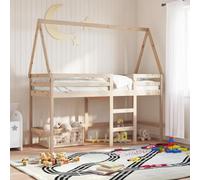 Vidaxl Lit Superposé Et Échelle Et Toit 80x200 Cm Bois De Pin Massif Multicolore