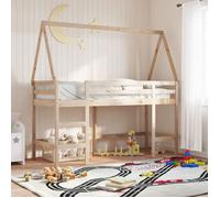 vidaXL Lit superposé 3282112 avec échelle et toit 80x200 cm bois de pin massif Multicolore