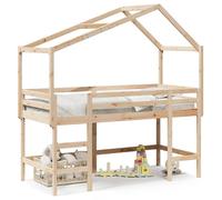 Vidaxl Lit Superposé Et Échelle Et Toit 80x200 Cm Bois De Pin Massif Multicolore