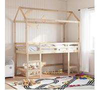 vidaXL Lit superposé avec échelle et toit 90x190 cm bois de pin massif Multicolore