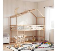 vidaXL Lit superposé et échelle et Toit 90x190 cm Bois de pin Massif, lit intermédiaire, lit Mezzanine avec échelle, lit Mezzanine pour Enfants