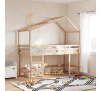 vidaXL Lit superposé et échelle et Toit 90x190 cm Bois de pin Massif, lit intermédiaire, lit Mezzanine avec échelle, lit Mezzanine pour Enfants