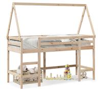 Vidaxl Lit Superposé Et Échelle Et Toit 90x200 Cm Bois De Pin Massif Multicolore
