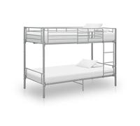 vidaXL Lit superposé Gris Métal 90x200 cm