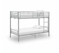 Vidaxl Lit Superposé Gris Métal 90x200 Cm Gris