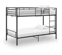 vidaXL Lit superposé Noir Métal 90x200 cm