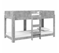 vidaXL Lit Superposé pour Enfants avec matelas Gris béton 100 x 200 cm