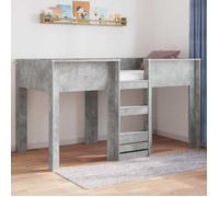 vidaXL Lit Superposé pour Enfants avec stockage Gris béton 80 x 200 cm
