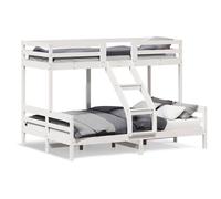 vidaXL Lit superposé sans matelas 80x200/140x200 cm blanc bois massif