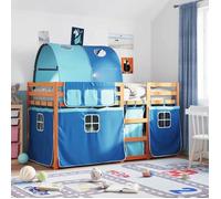 vidaXL Lit superposé enfant avec rideaux pour chambre intérieure Bois de pin massif
