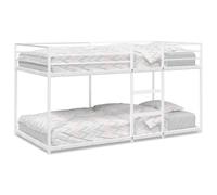 vidaXL Lit superposé sans Matelas Blanc 100x190 cm Acier, Cadre de lit, sommier, Meuble de Chambre à Coucher, lit Mezzanine, Cadre de lit superposé
