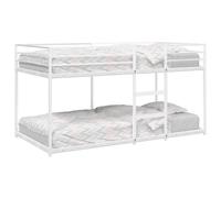 vidaXL Lit superposé sans Matelas Blanc 100x200 cm Acier, Cadre de lit, sommier, Meuble de Chambre à Coucher, lit Mezzanine, Cadre de lit superposé