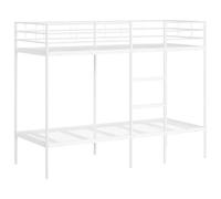 vidaXL Lit superposé sans matelas 75x190 cm Blanc acier