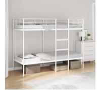 vidaXL Lit superposé sans matelas 75x190 cm Blanc acier