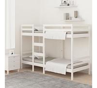 vidaXL Lit superposé 3139845 Bois de pin massif blanc 75 x 190 cm