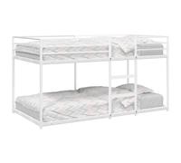vidaXL Lit superposé sans Matelas Blanc 90x200 cm Acier, Cadre de lit, sommier, Meuble de Chambre à Coucher, lit Mezzanine, Cadre de lit superposé