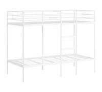 vidaXL Lit superposé sans Matelas Blanc 90x200 cm Acier, Cadre de lit, sommier, Meuble de Chambre, lit Mezzanine, Cadre de lit superposé
