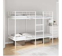 vidaXL – Lit superposé 90x200 cm acier blanc sans matelas