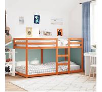 vidaXL Lit superposé 3214874 – Lit mezzanine pour enfant, pin massif cire marron 90x200 cm