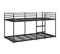 vidaXL Lit superposé sans matelas noir 100x200 cm acier, cadre de lit, sommier, meuble de chambre à coucher, lit mezzanine, 4019879