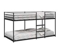 vidaXL Lit superposé sans matelas noir 75x190 cm acier, cadre de lit, sommier, meuble de chambre à coucher, lit mezzanine, 4019874